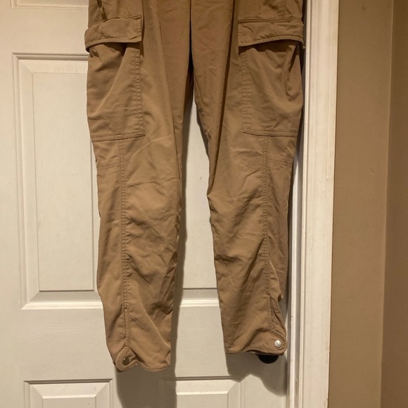 Lauren Ralph Lauren Tan Utility Cargo Pants With Snap Button Ankle Cuff Size 16 - Picture 2 of 10